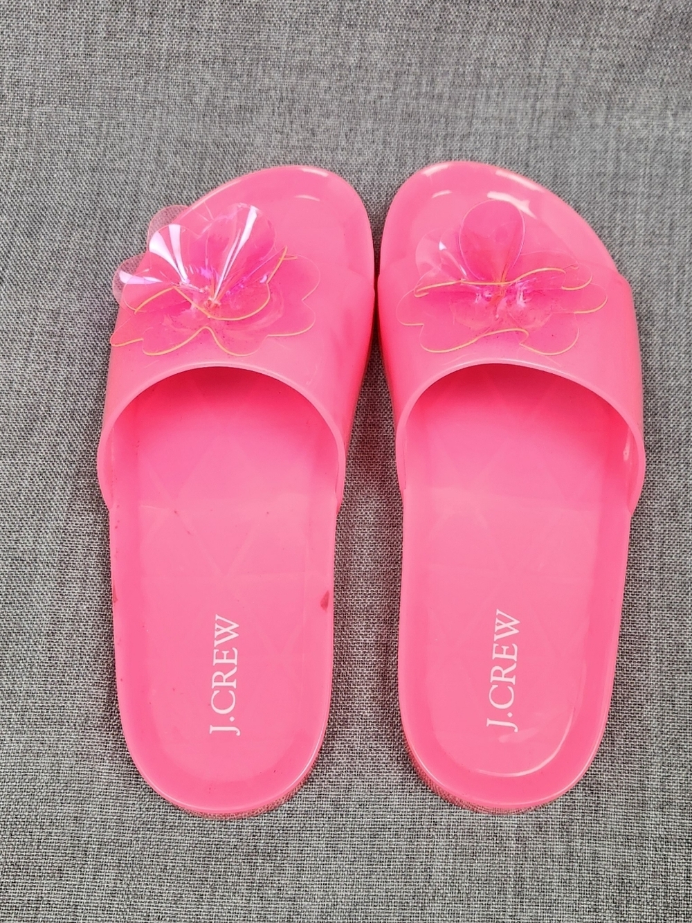 J. Crew Pink Floral Jelly Blossom Pool Slides Size 8. - Picture 7 of 10